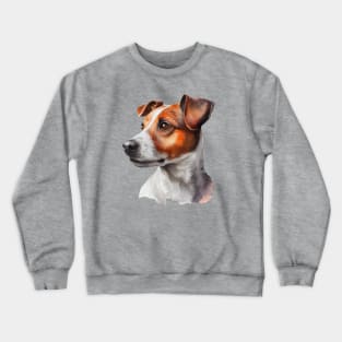 Jack Russell Terrier Watercolor Portrait Crewneck Sweatshirt